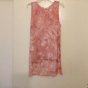 High low tie dye tank