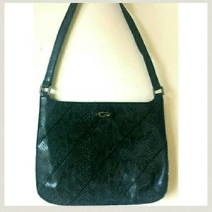 GUESS Black Snakeskin Print Shoulder Bag