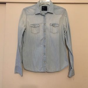 Chambray western button up