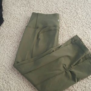 Lululemon Olive green crop.