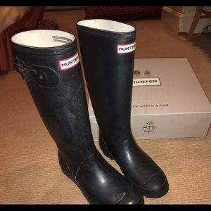Black tall matte HUNTER rainboots