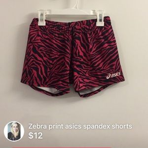 Zebra print asics spandex shorts