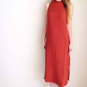 New burnt orange midi dress