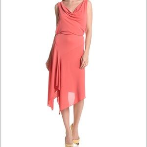 BCBG Maxazria Ezra boatneck asymmetrical dress