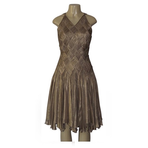 Tadashi Shoji Metallic Gold Dress