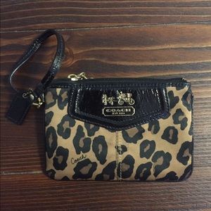 Animal print coach wristlet