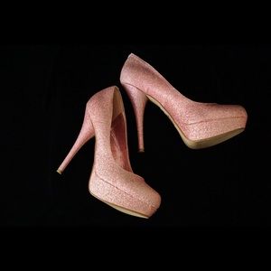Pink Glitter Platform Stilettos 10