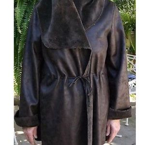 Sundance Microsuede Wrap Jacket Faux Leather