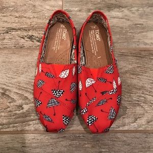 Classic Red Canvas Umbrella Women's 5