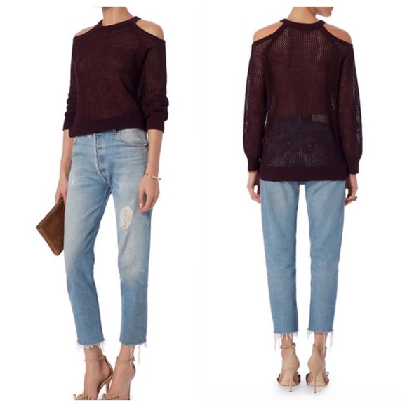IRO Maroon Cutout sweater
