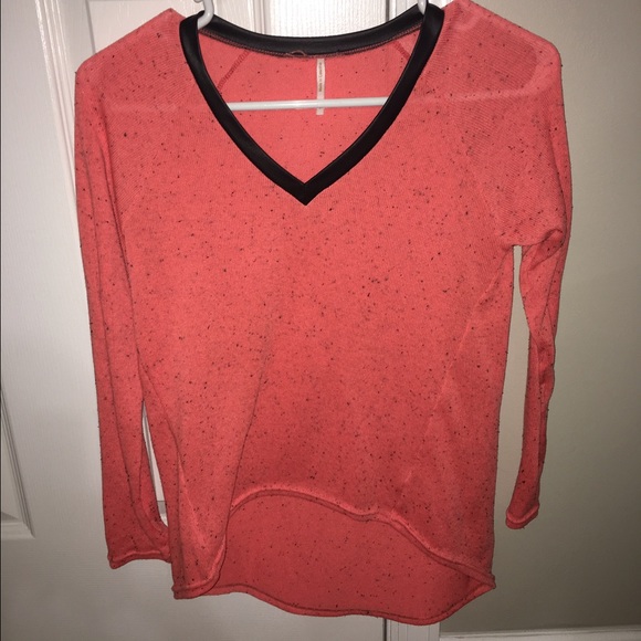 Leather necked top