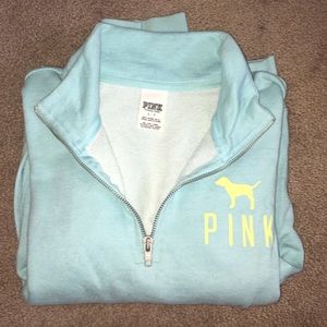 VS PINK blue 1/4th zip