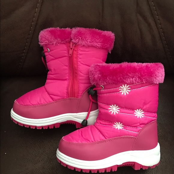 Toddler girl insulated snow boots