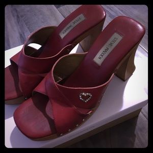 Steve Madden wood/leather sandals