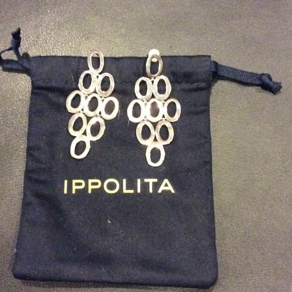 Ippolita silver dangle earrings with pouch