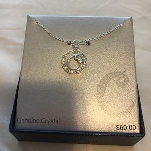 Genuine silver and crystal c initial Pendant