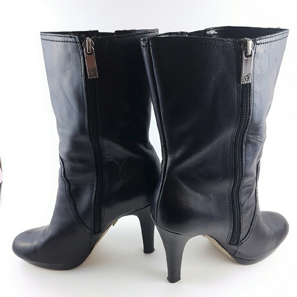 Anne Klein Lionna High Heeled Leather Boots