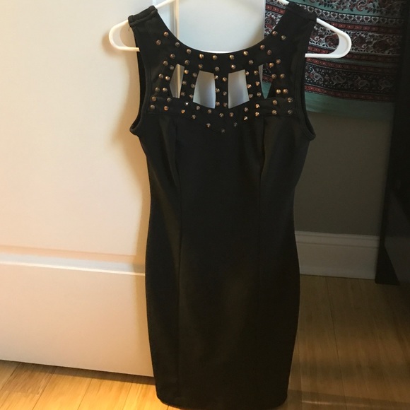 Black studded cage Charlotte Russe dress
