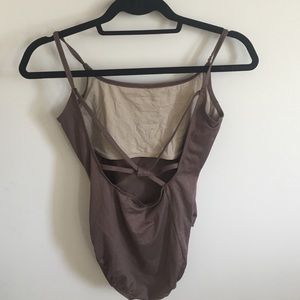 Brown Danskin Leotard Open Back