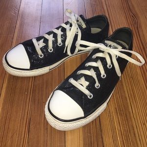 RARE authentic black glimmering converse women's 5
