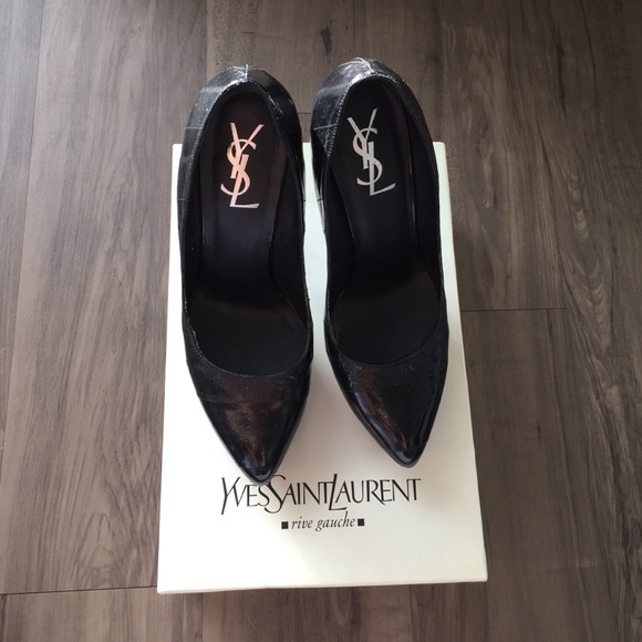 YSL Yves Saint Laurent Black Heels 39.5 - Picture 2 of 4