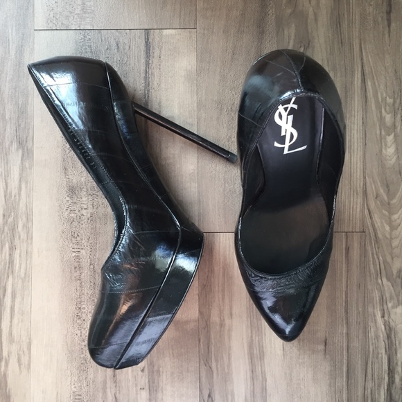 YSL Yves Saint Laurent Black Heels 39.5 - Picture 4 of 4
