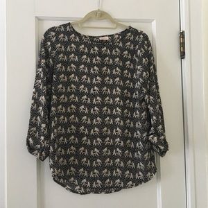 ModCloth Pixley Boho top, elephant print chiffon