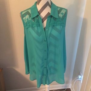 Sheer Button Down Tank by Torrid