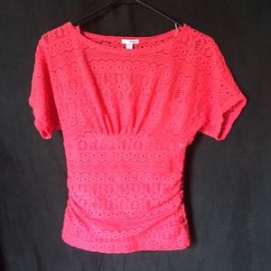 Small/Child Coral Lace Blouse with Undershirt