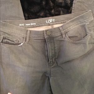 LOFT charcoal grey skinny denim