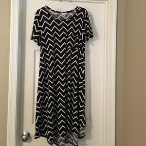 LuLaRoe Carly black with white chevrons.