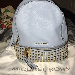 Rare powder blue Michael Kors studded backpack
