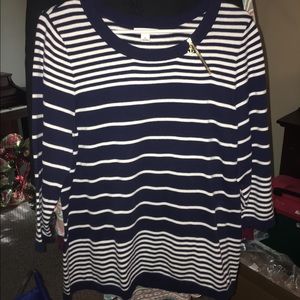 Blue and white striped Nautica sweater. XL