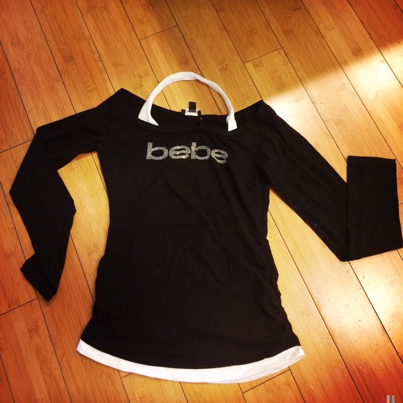 Bebe Logo T- with faux-layer halter