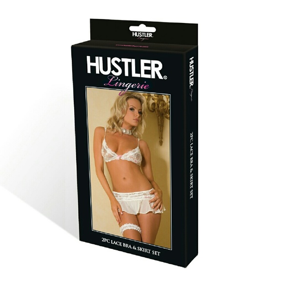 Hustler Lingeries 2PC White Lace Bra & Skirt Set. - Picture 3 of 3