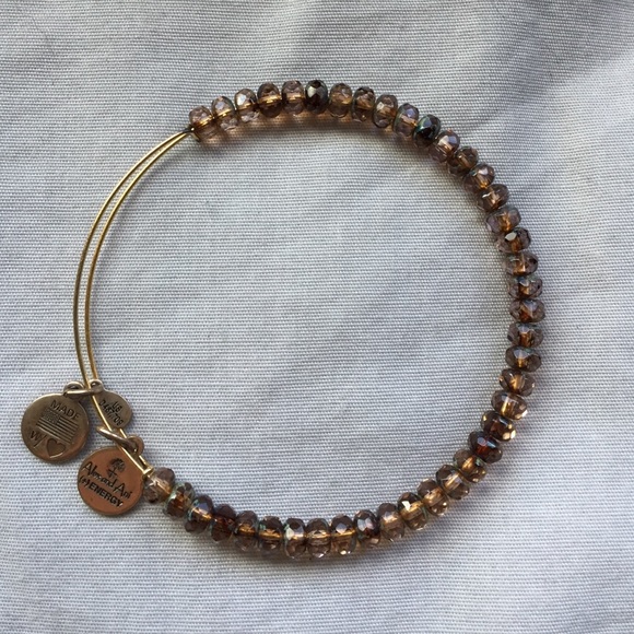 Alex and Ani brown beaded bracelet