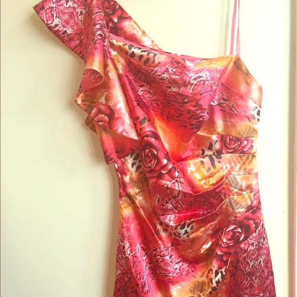Arden B Satin One Shoulder Dress