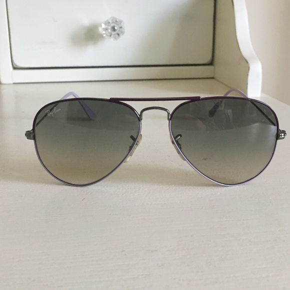 Ray Ban Aviators with lavender frame