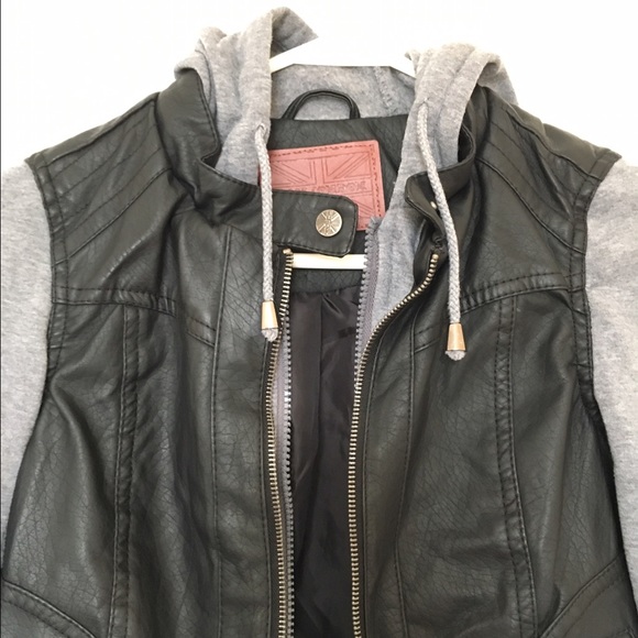Miss London faux leather and fleece jacket.