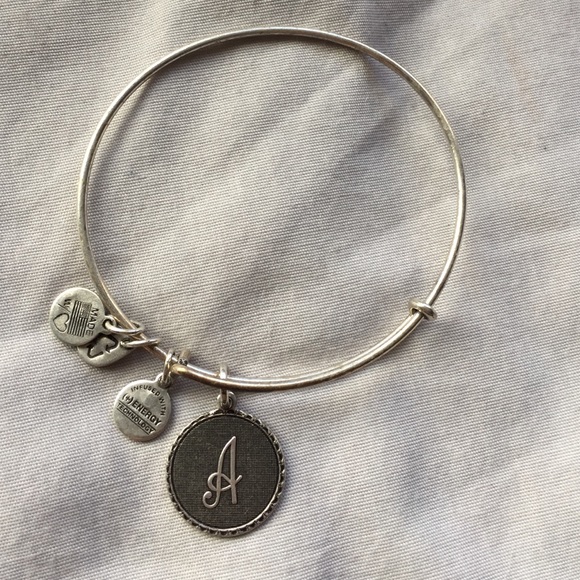 Alex and Ani silver "A" initial bracelet