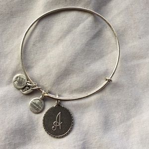 Alex and Ani silver "A" initial bracelet