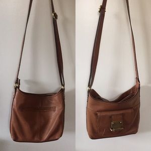 Etienne Aigner leather brown crossbody bag
