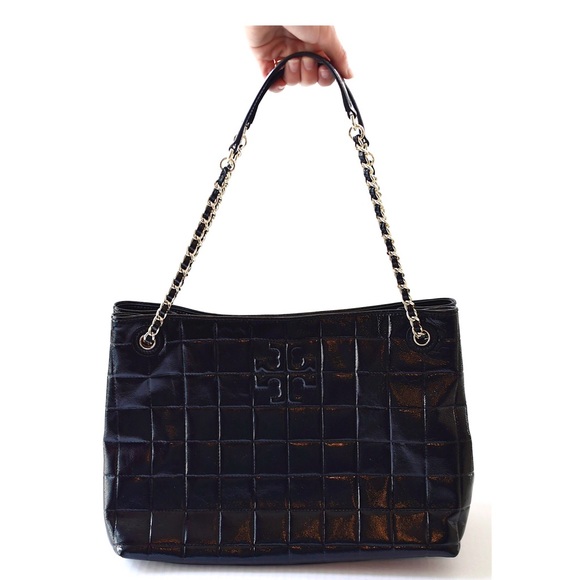 New Tory Burch -Marion Quilted Leather Patent Tote