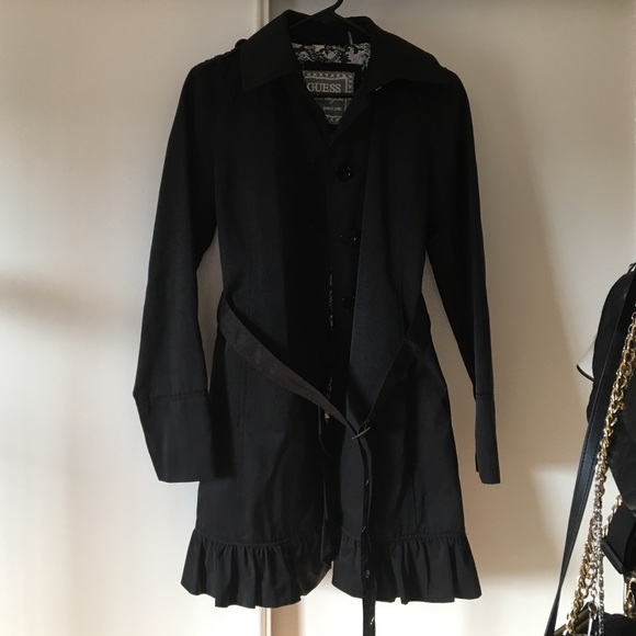Guess rain coat, black, small,