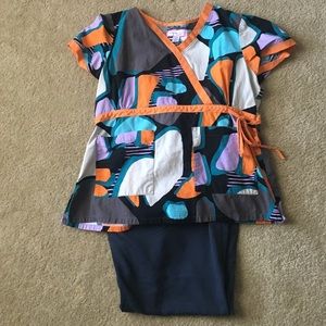 Koi scrub top