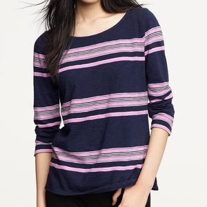 J. Crew Boardwalk Stripe Zipper Tee