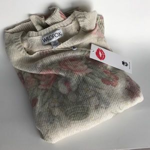 Wildfox floral deconstructed sweater