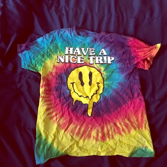 Tye die 'HAVE A NICE TRIP!' Acid tee