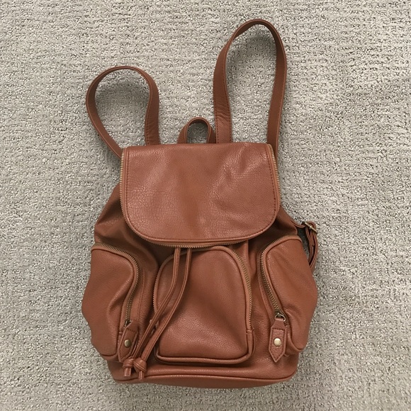 Mossimo brown leather small backpack
