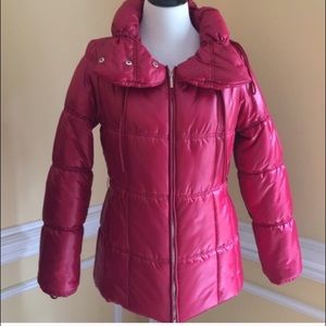Red Doncaster puffer coat